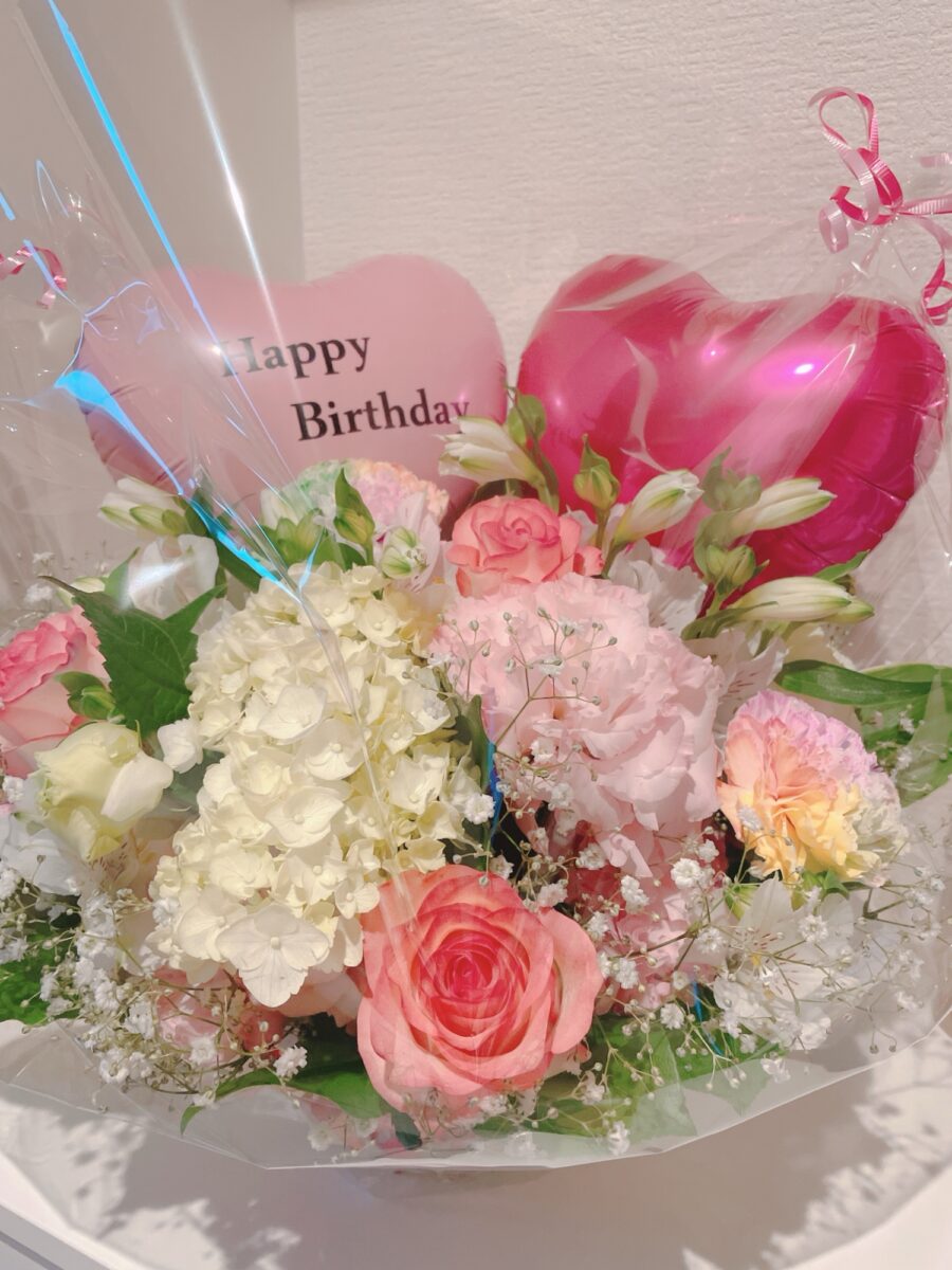 誕生日に生徒さんから頂いた花束